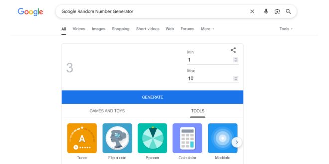 Google Random Number Generator